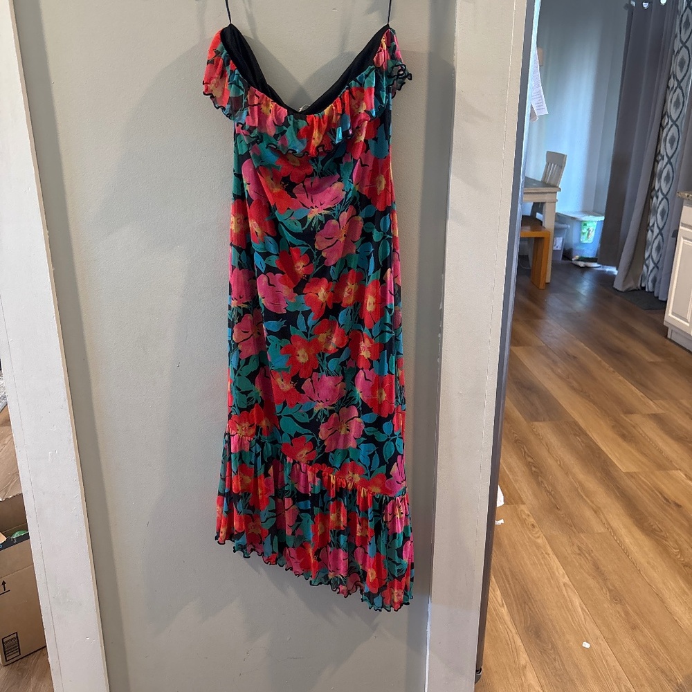 Strapless floral dress